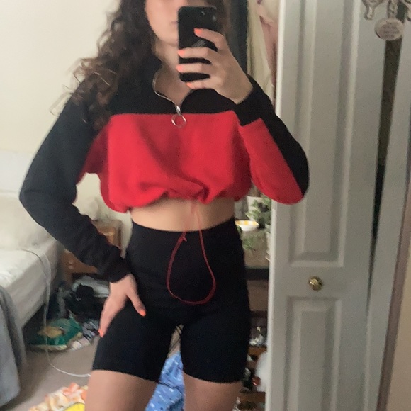 FREE ADD ON Zip Drawstring Crop Sweatshirt - Picture 7 of 10